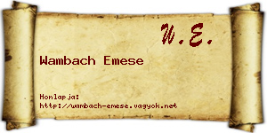 Wambach Emese névjegykártya